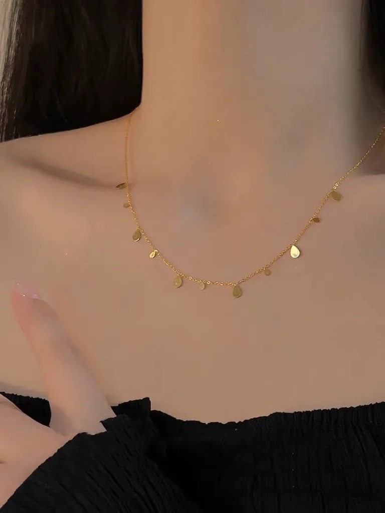 細閃水滴鎖骨項鍊