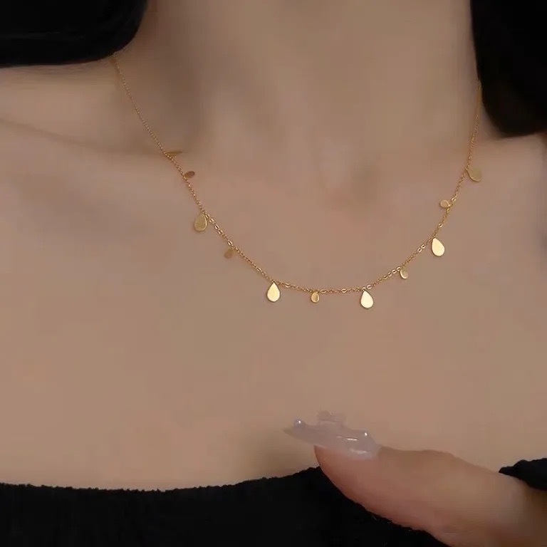 細閃水滴鎖骨項鍊