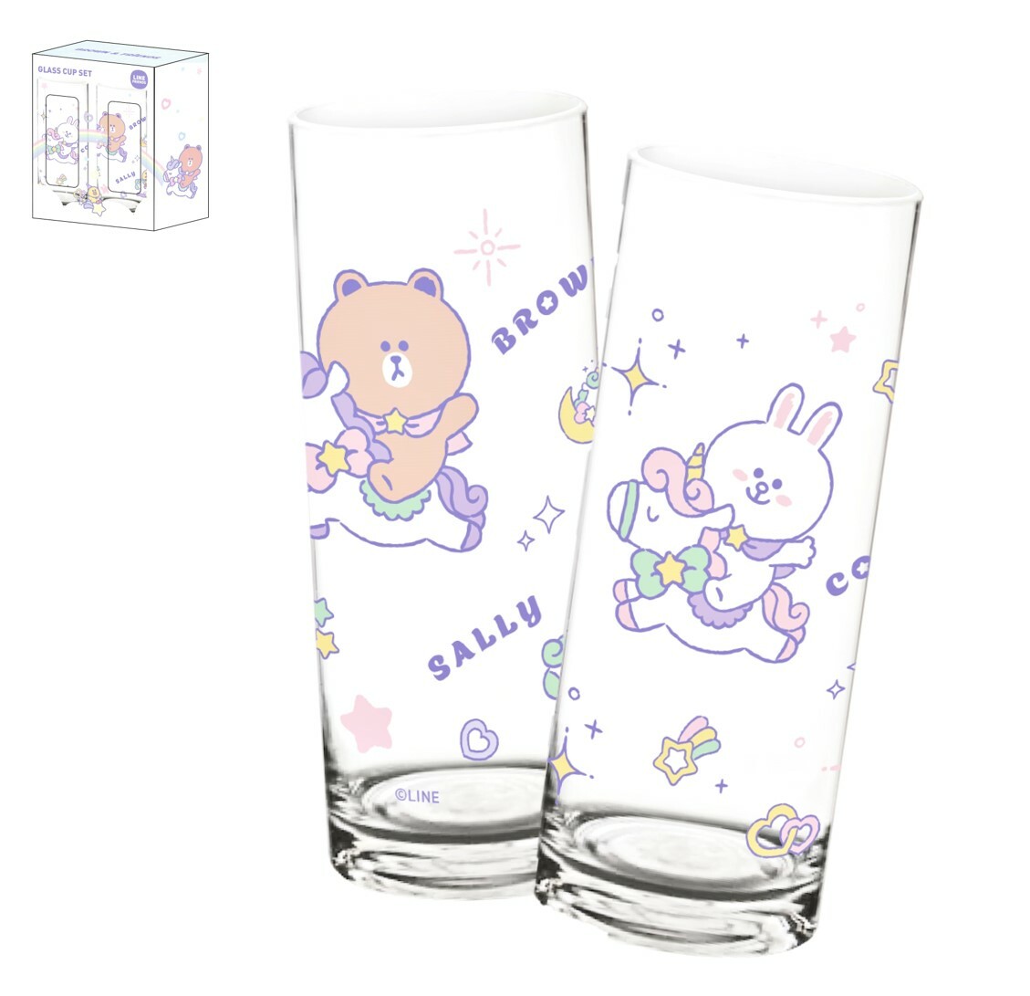 LINE FRIENDS | 2P玻璃杯套裝