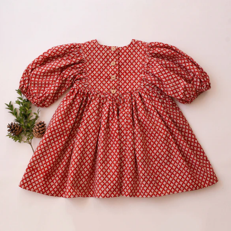 Dannie and Lilou-Puff Sleeve Dress復古燈籠長袖洋裝(Petite Florals)