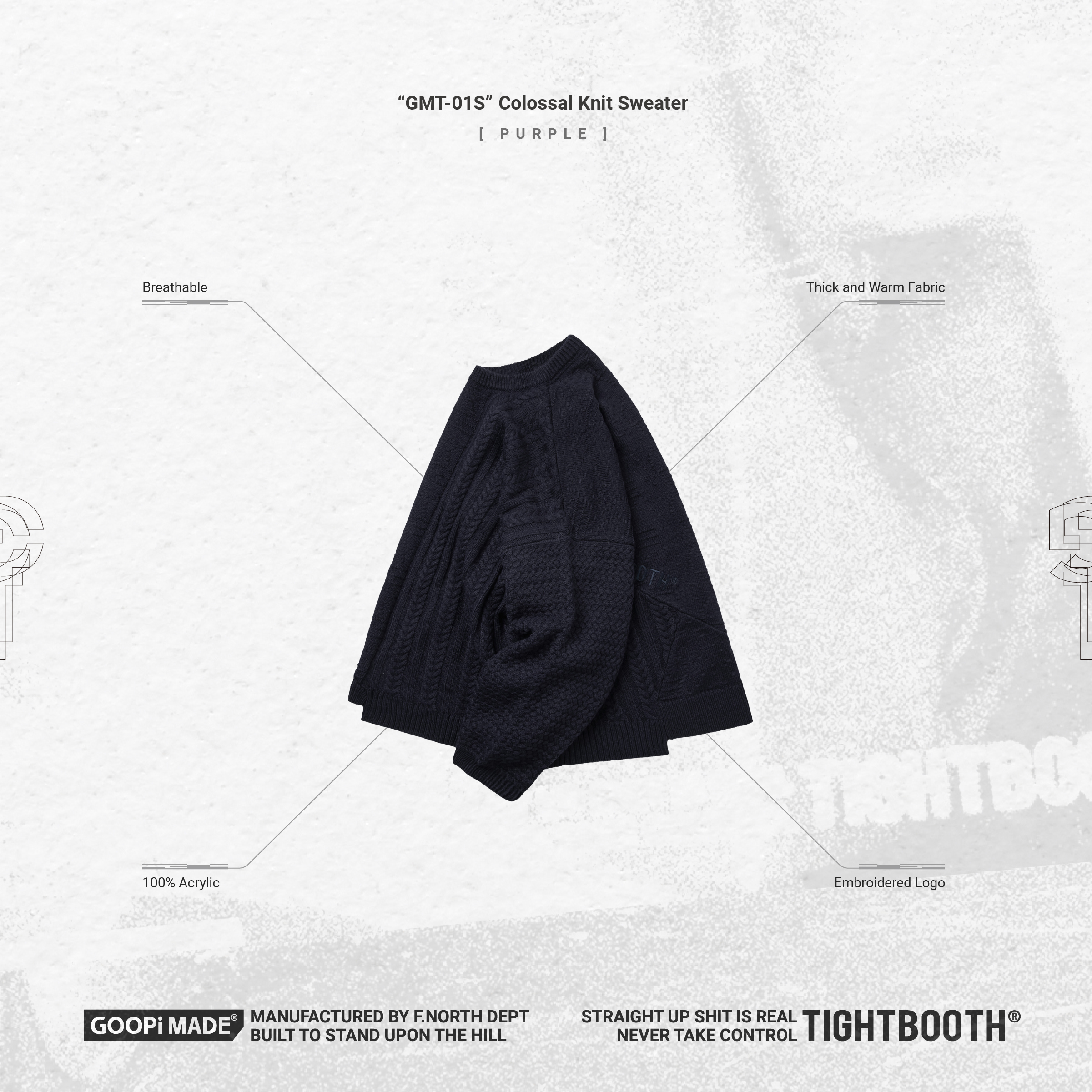 GMT-01S” Colossal Knit Sweater - Purple