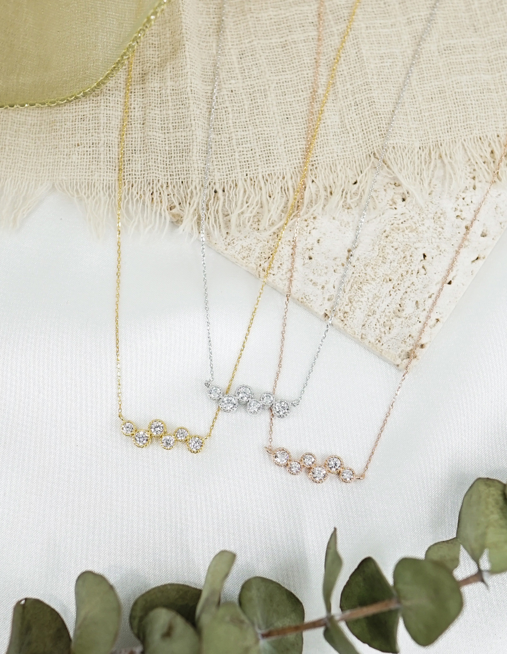 925 純銀滿版水鑽圈圈項鍊