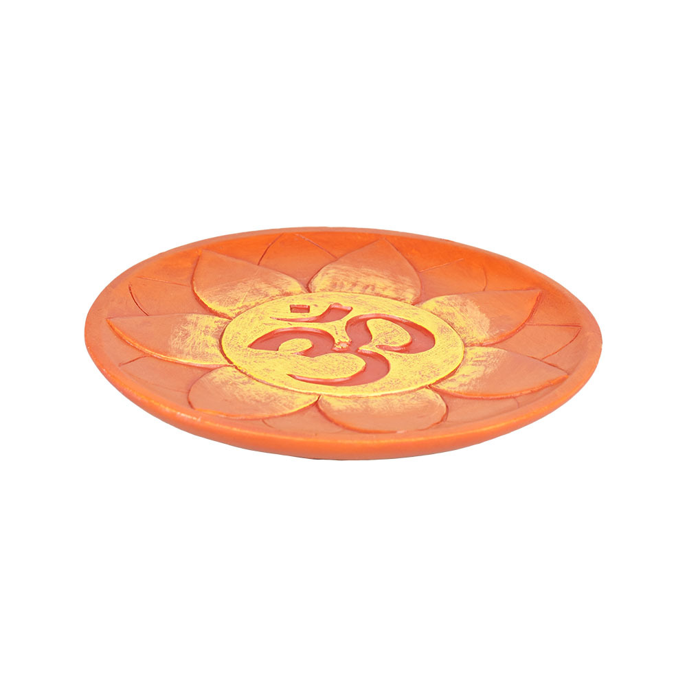 ROUND OM FLOWER INCENSE BURNER 5"