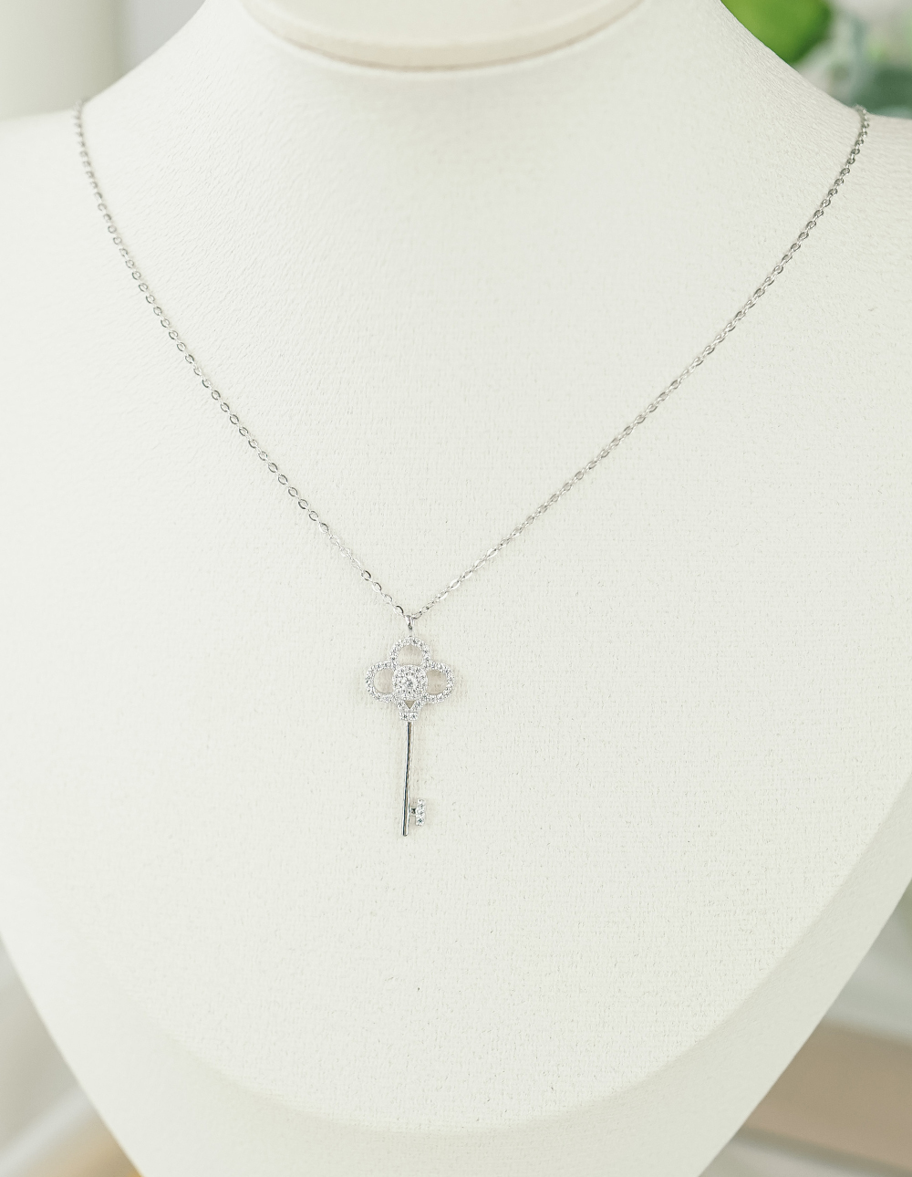 925 純銀鑰匙水鑽項鍊