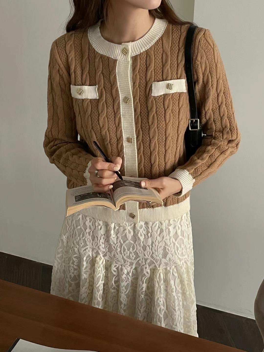 巴黎小香風麻花外套