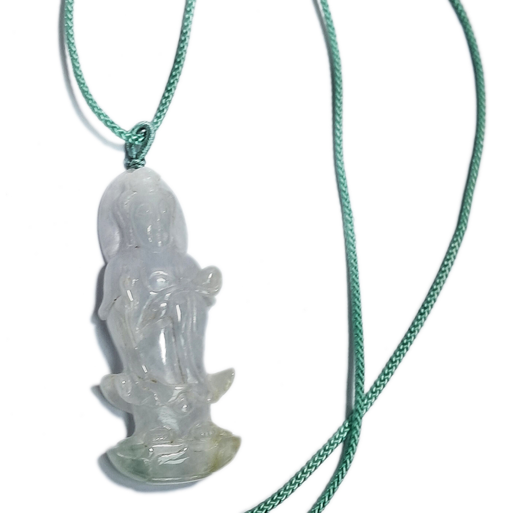 白衣觀音{緬甸玉}中國結項鍊【十方】153135