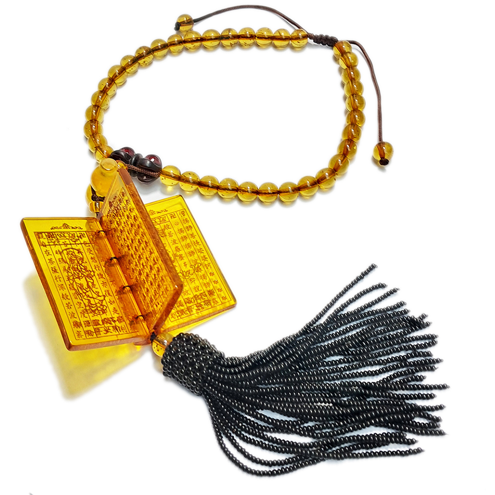 金剛杵+心經{琥珀}吉祥掛飾【十方】153139