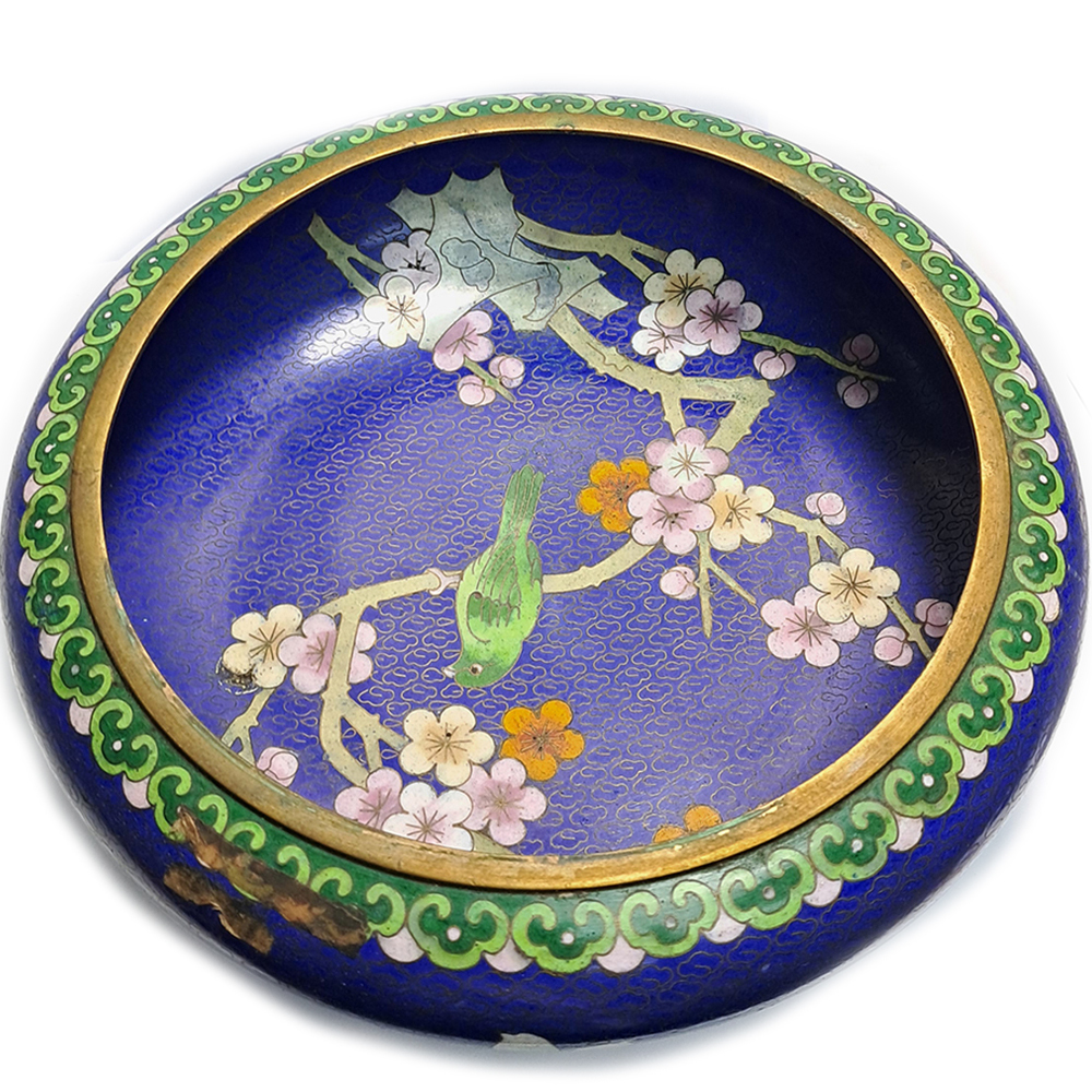 鳥語花香{景泰藍}盆盂20*6.5公分【十方】153161
