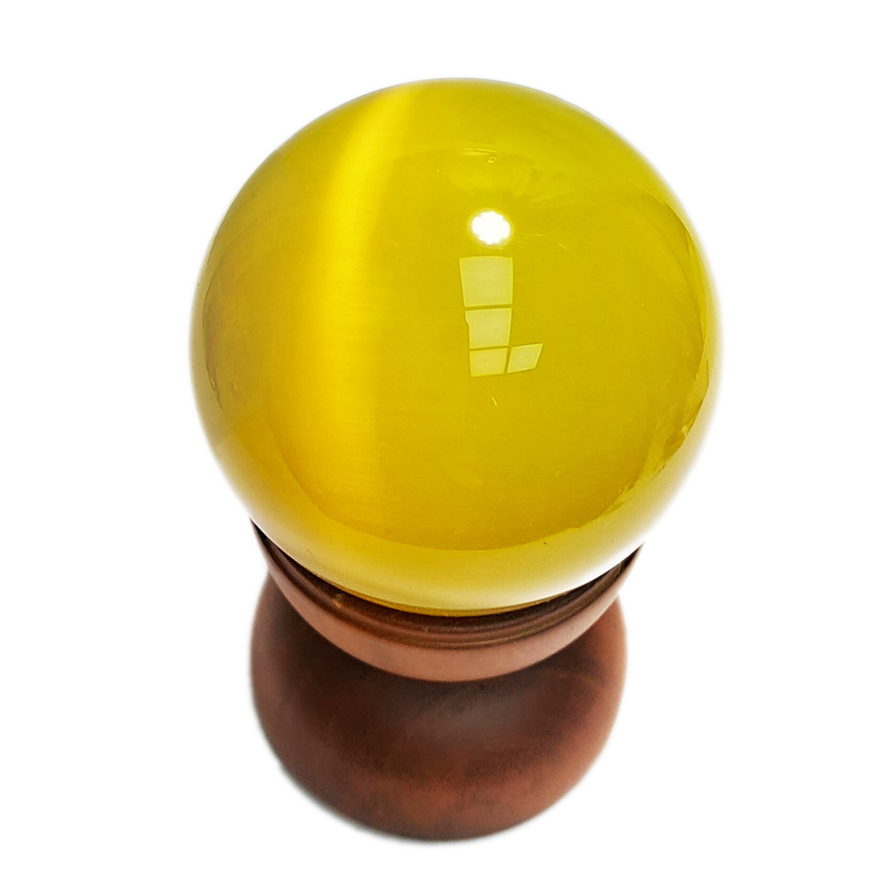 黃金虎眼石球6公分&花梨球座【十方】153157