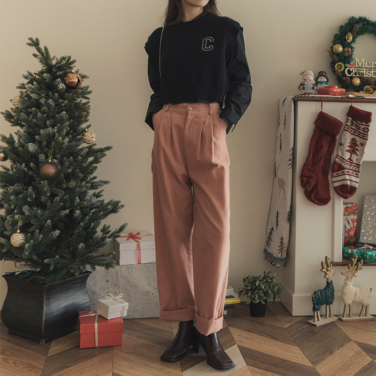 後鬆緊洗水長褲