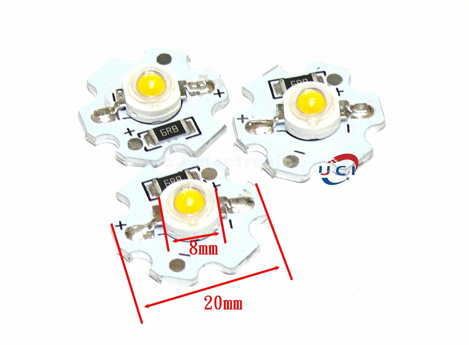 【UCI電子】(D-26) 1w流明5V高亮貼片 LED燈珠 六角梅花板 大功率led光源帶鋁基板燈珠