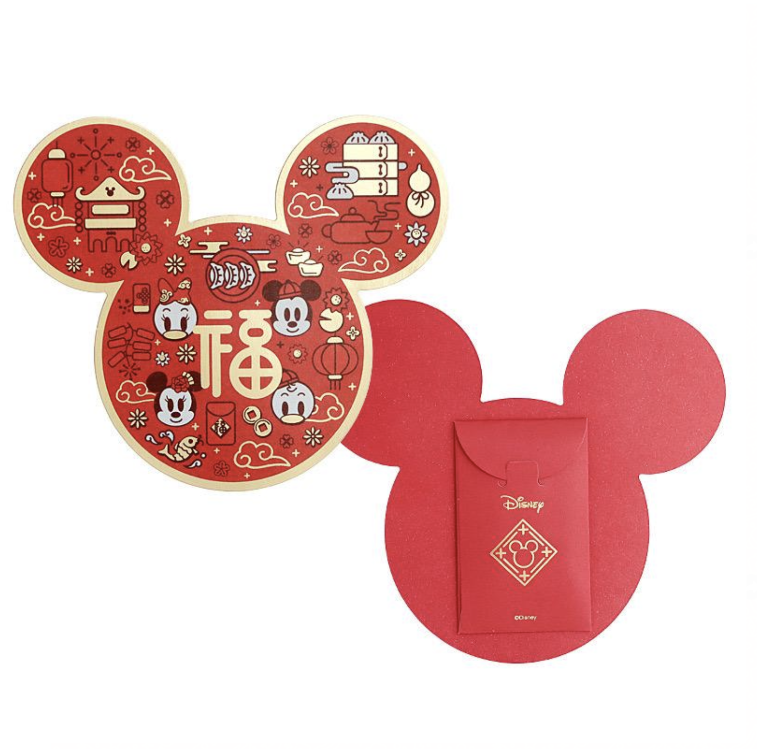 Disney 米奇頭福字利是封-紅色