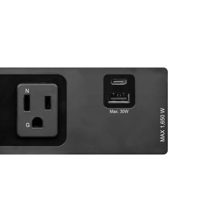 桌用型延長線 - 3插+USB+TypeC