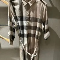 [S] BURBERRY KELSEY COTTON-POPLIN DRESS,PALE STONE, 121127A2205-PALE STONE (SB66)