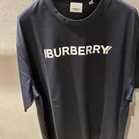 [S] BURBERRY ELLISON LOGO LETTERING GRAPHIC T-SHIRT,NAVY, 161318A1222-NAVY (SB68)