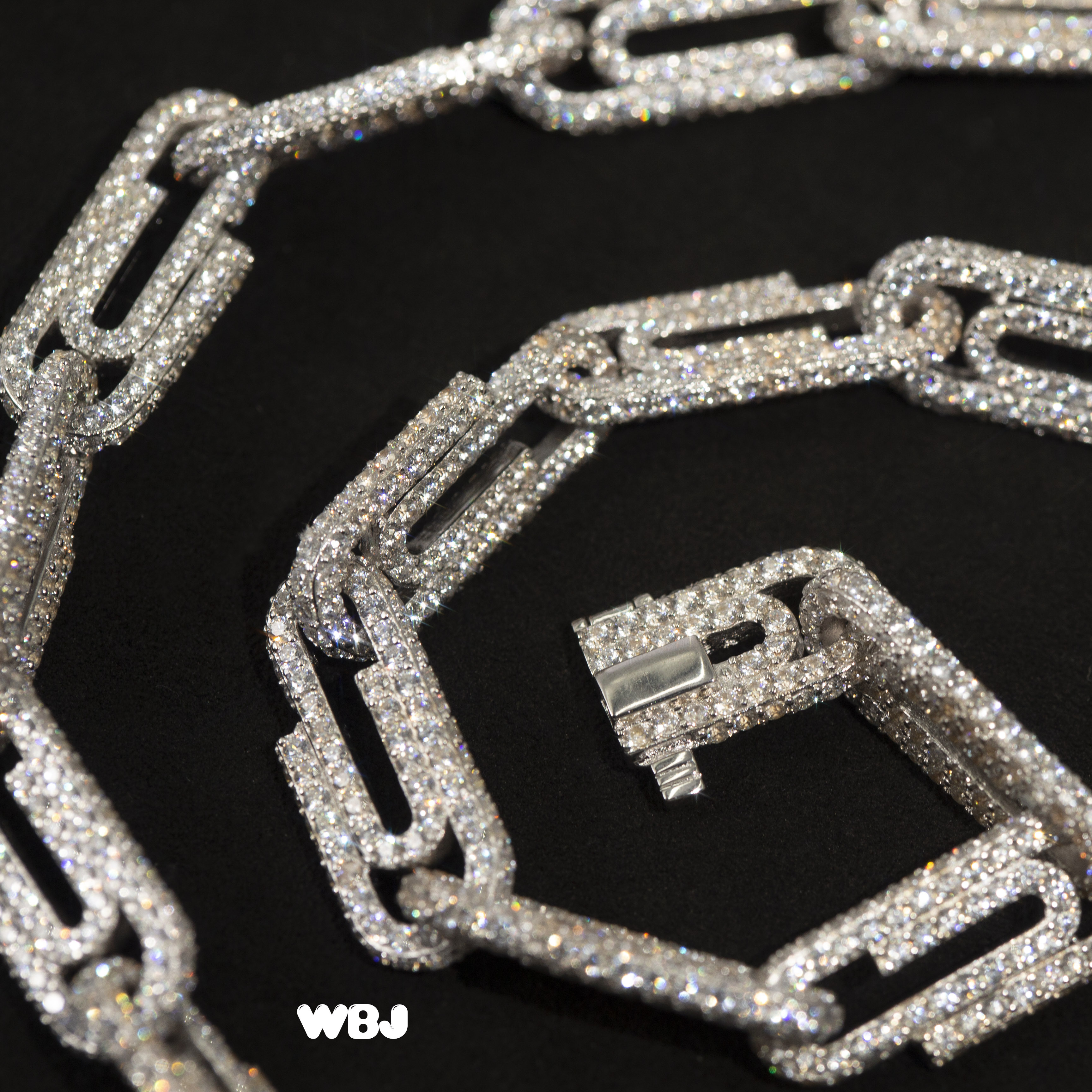 8mm 滿鑲迴紋針項鍊