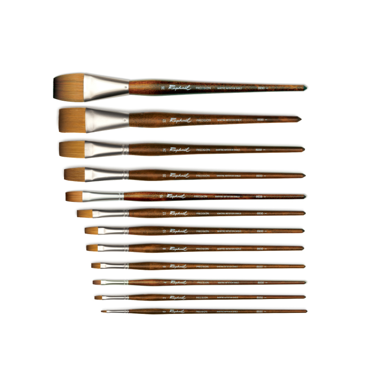 法國 Raphael 拉斐爾 8930 Precision 仿貂尼龍長平筆 0-36號