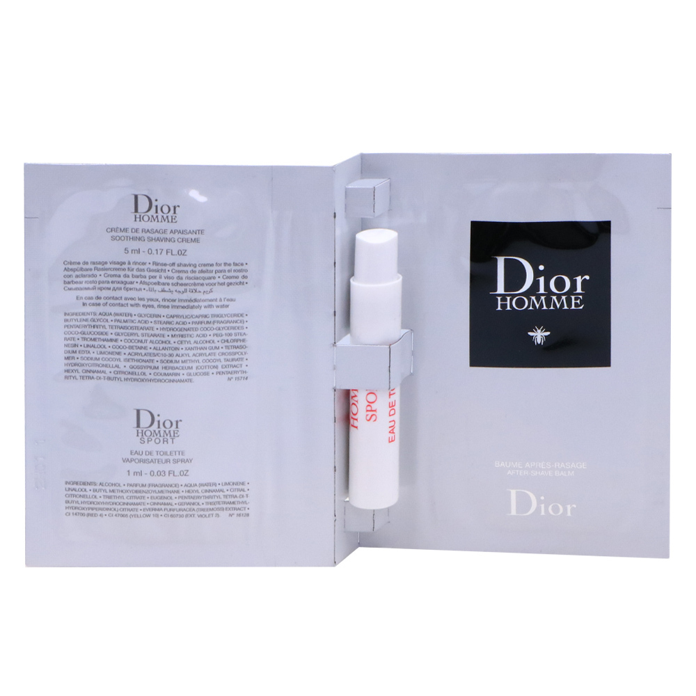 Dior 迪奧 Homme 男仕刮鬍體驗禮 (刮鬍霜5ml+Homme Sport淡香水1ml+鬍後潤膚霜 2ml)