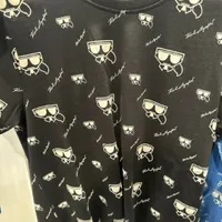 [S] KARL LAGERFELD AOP KOCKTAIL T-SHIRT,BLACK, 24SW1703-999 (SKL817)