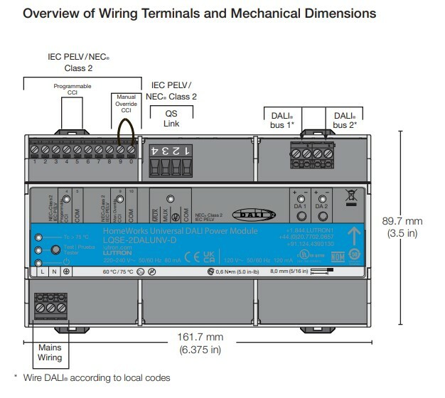 路創 LQSE-2DALUNV-D HOMEWORKS 通用 DALI2 電源模組