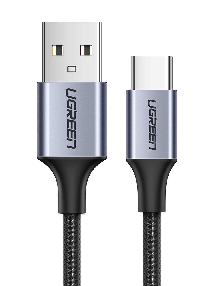 Ugreen USB A 轉 Type-C 快速充電線 1/2/3M (黑色 / 銀色)_US288