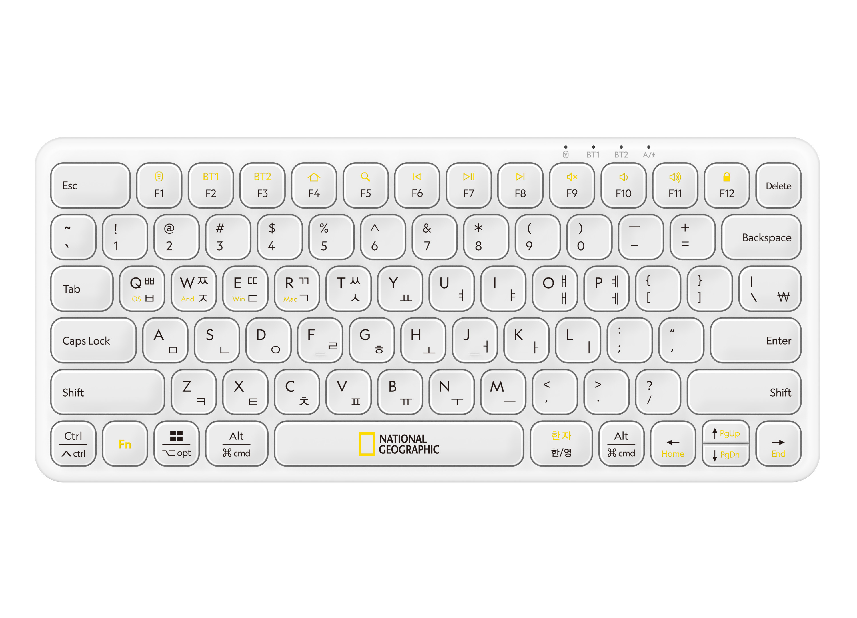 National Geographic-無線超薄鍵盤(黑色/白色)