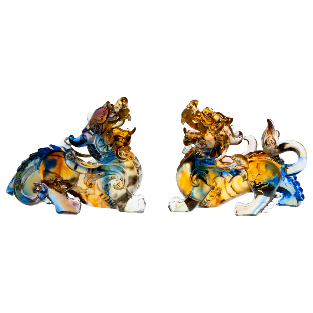 居家開運琉璃珍藏｜貔貅對擺飾 招財納福 驅邪化煞 鎮宅吉祥