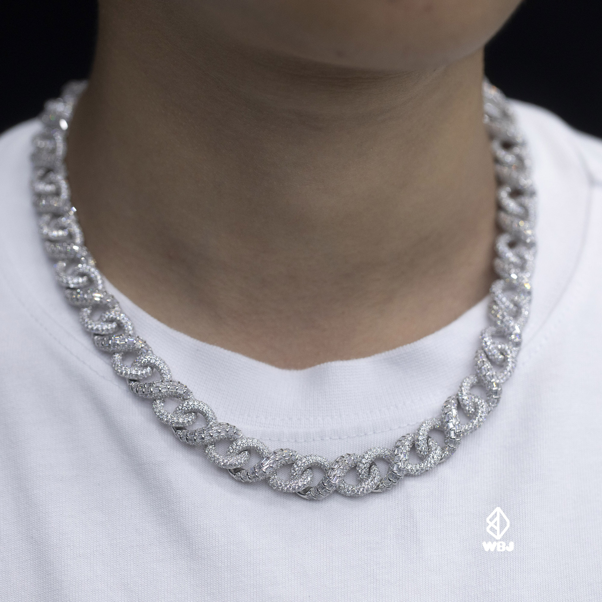 12mm T方混合鑲嵌 無限型古巴鍊