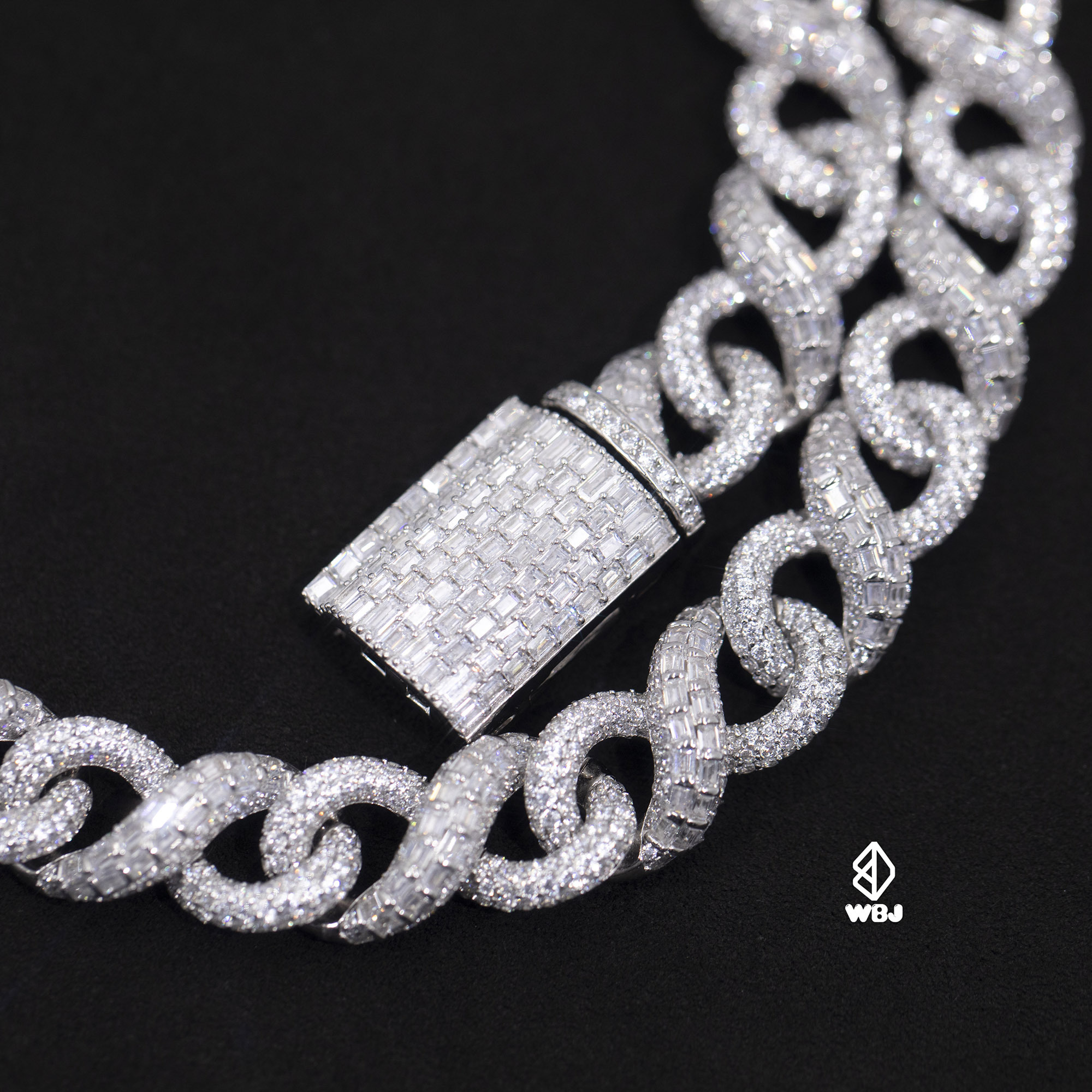 12mm T方混合鑲嵌 無限型古巴鍊