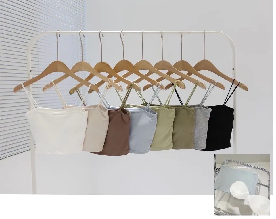 平口細肩帶短版小可愛