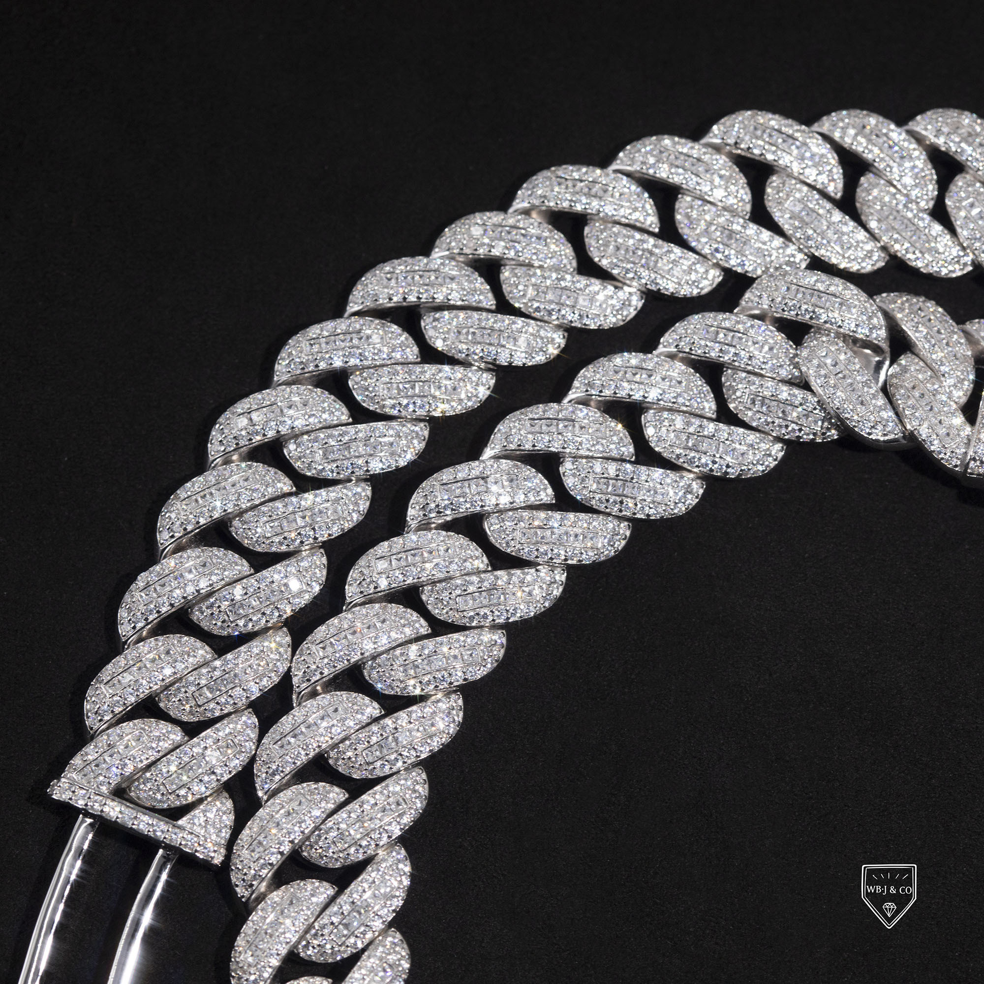 17mm 公主方拼鑲古巴鍊