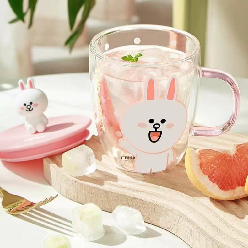 LINE FRIENDS 帶蓋玻璃杯🥤