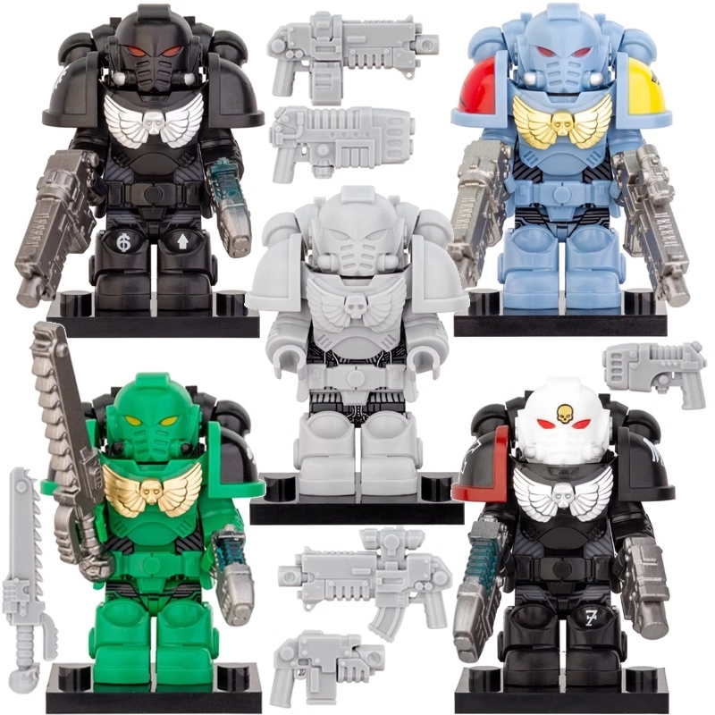 5 PCS / LOT MOC 40k Iron Hands,Space Marine,Salamanders,Raven Guard,Space Wolves Minifigures Fit Lego MY606-610
