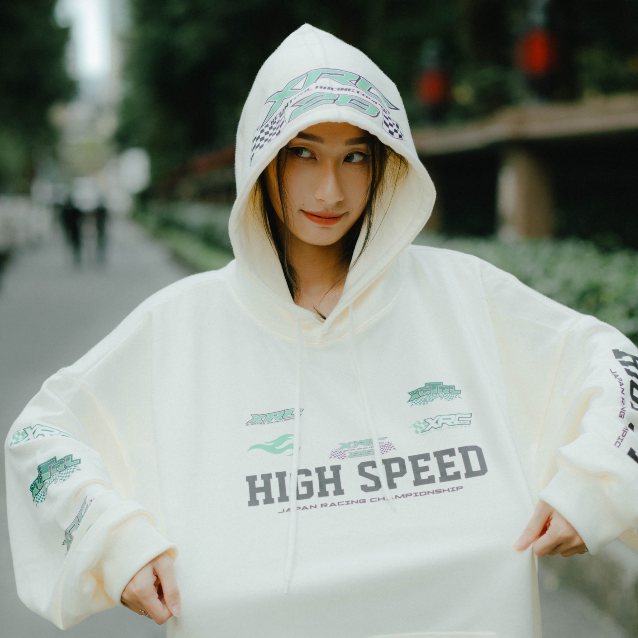 XCTRL 高速賽車寬版帽T-奶油黃