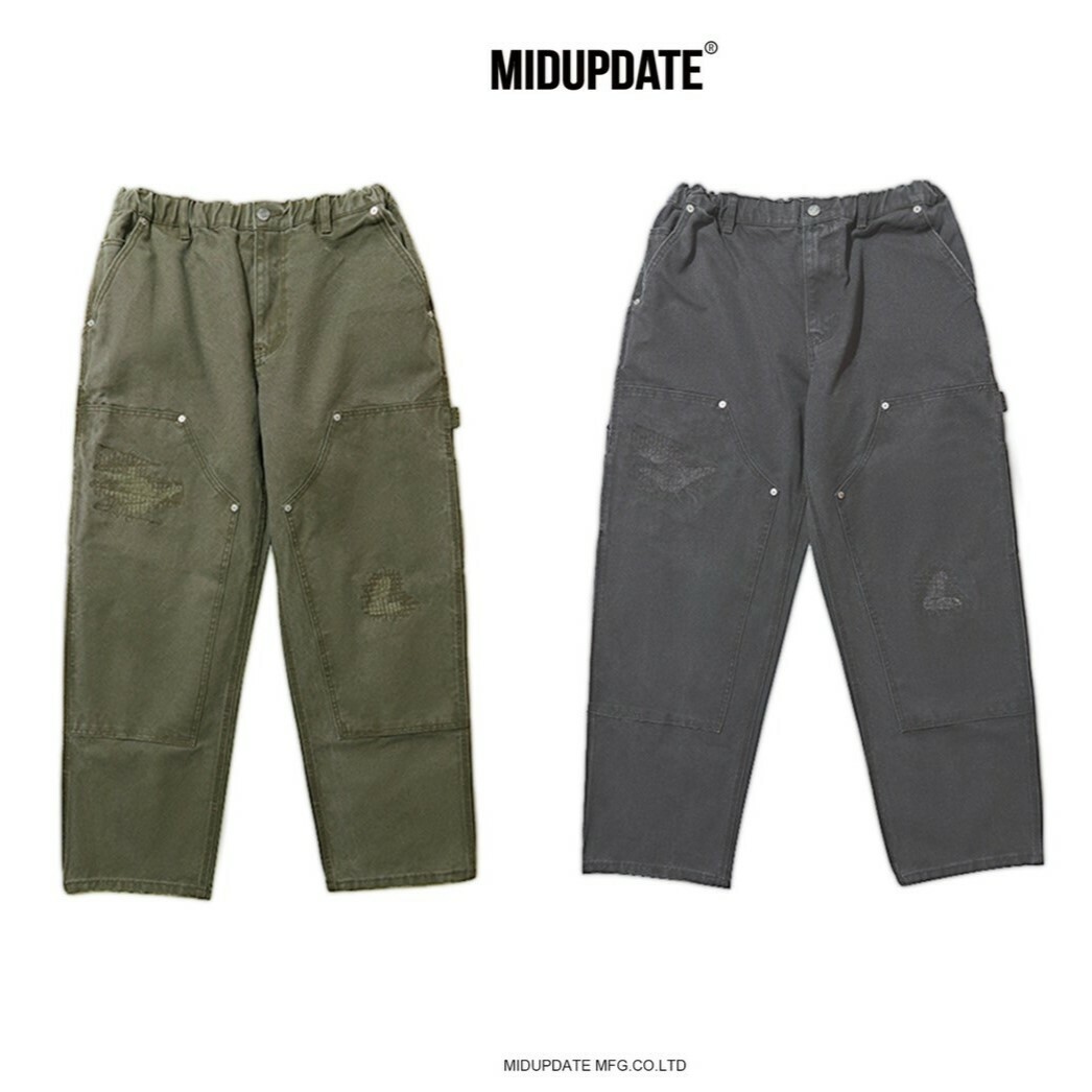 MIDUPDATE 仿舊工裝多口袋破壞褲 MUP18