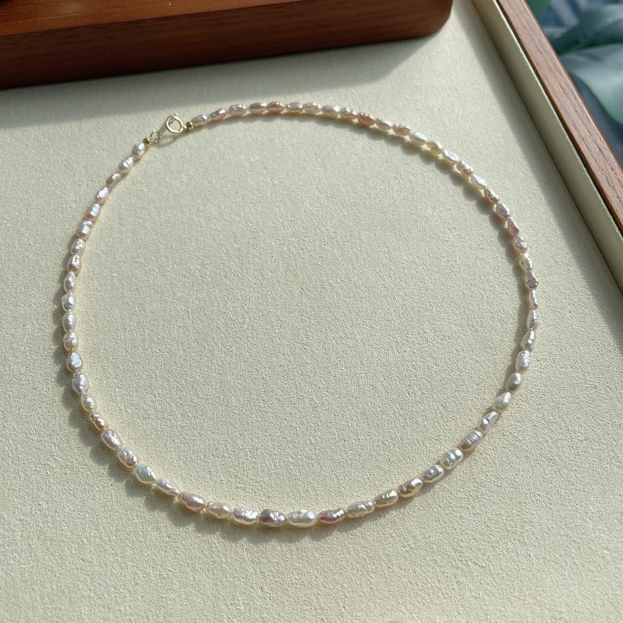 馬卡龍色 - 日本淡水Keshi珍珠項鍊 (3-4mm)