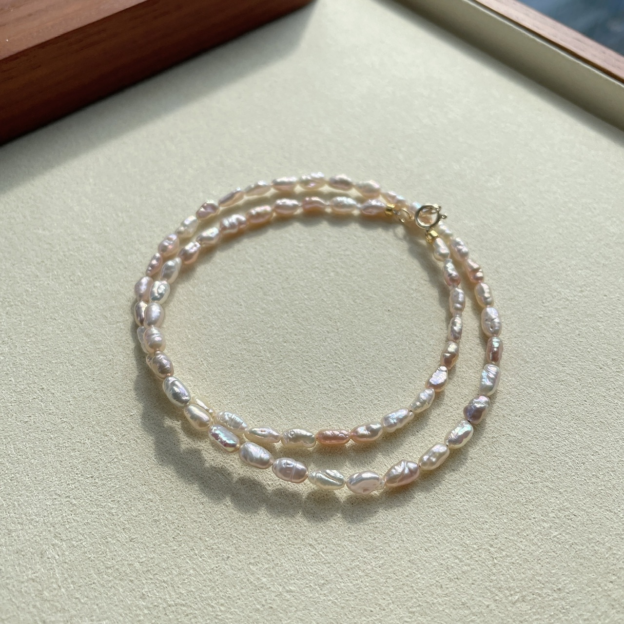 馬卡龍色 - 日本淡水Keshi珍珠項鍊 (3-4mm)