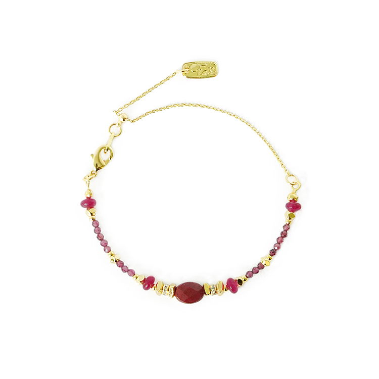 ｜健康｜梔子花祝福 – 紅花碧玉 – 手鍊