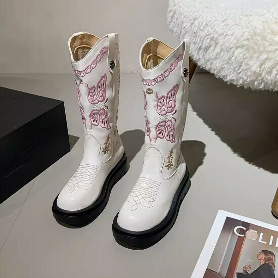 Retro embroidered thick-soled knight boots (upgraded version)