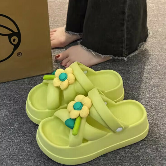 鬆糕厚底女涼拖鞋(花花)