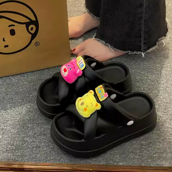 鬆糕厚底女涼拖鞋(小熊)