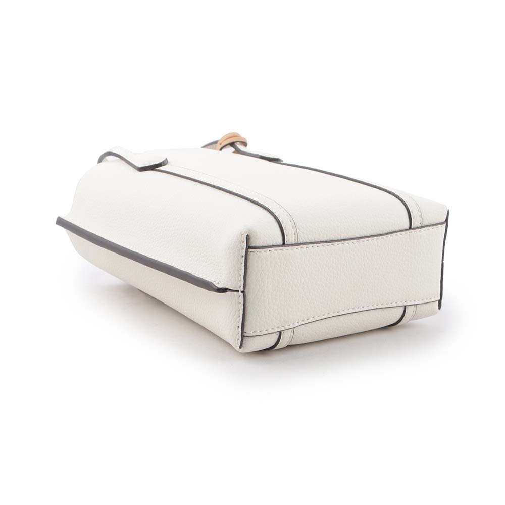 【TORY BURCH】Perry 荔枝皮革三層迷你托特包(象牙白) 142616 104