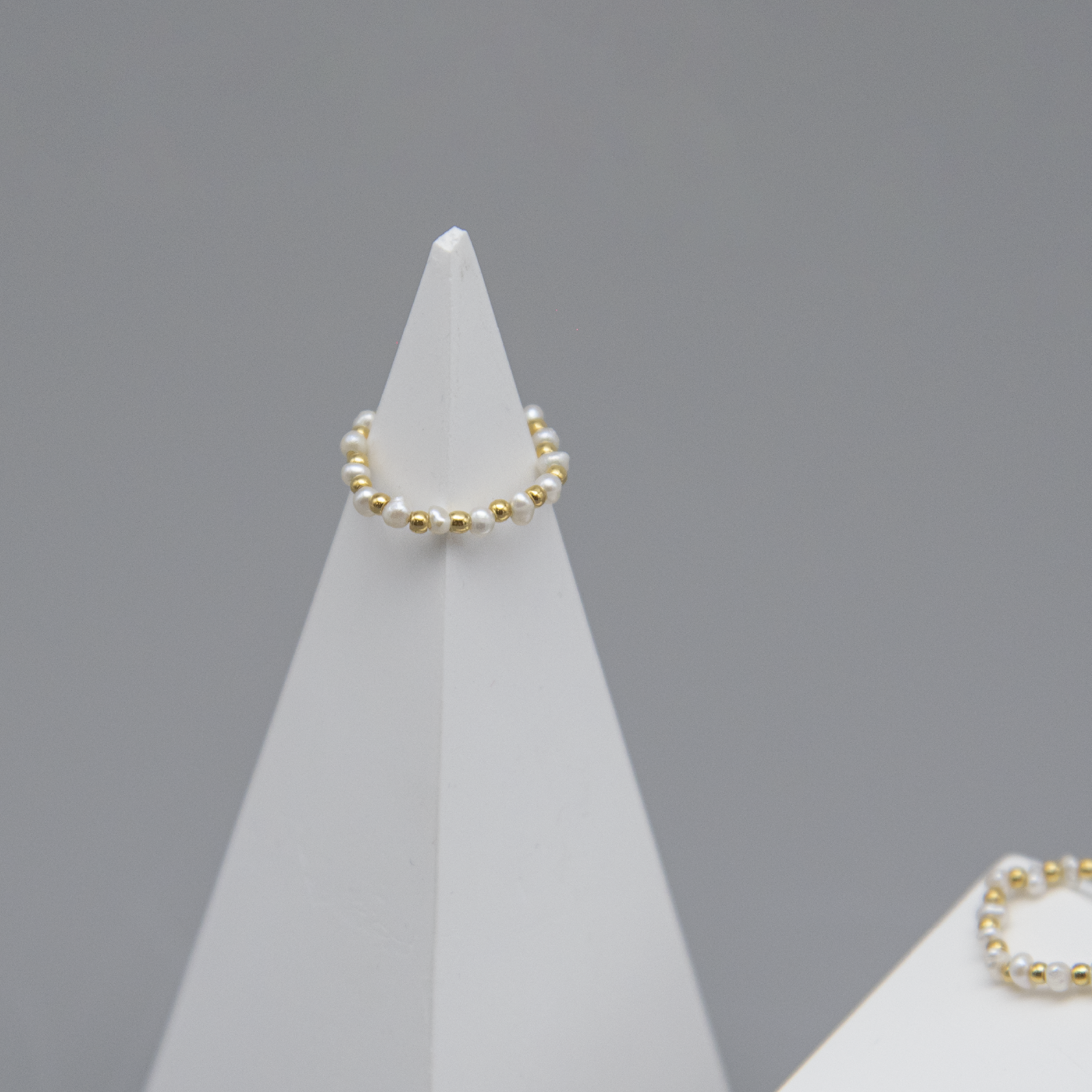 氣質淡金珍珠戒指・Ring (DRC10214)