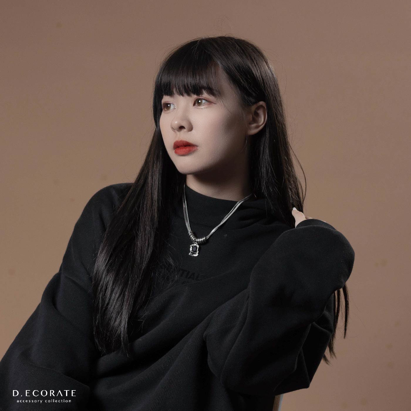 D.ecorate 黑寶石吊墜項鍊