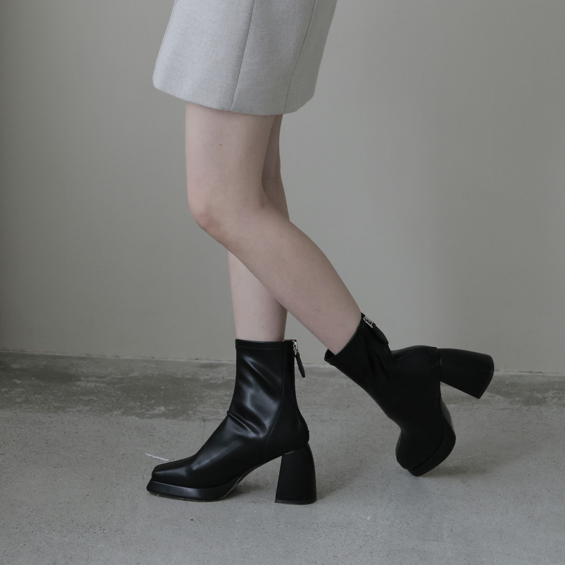 方頭帥性增高中筒靴2207