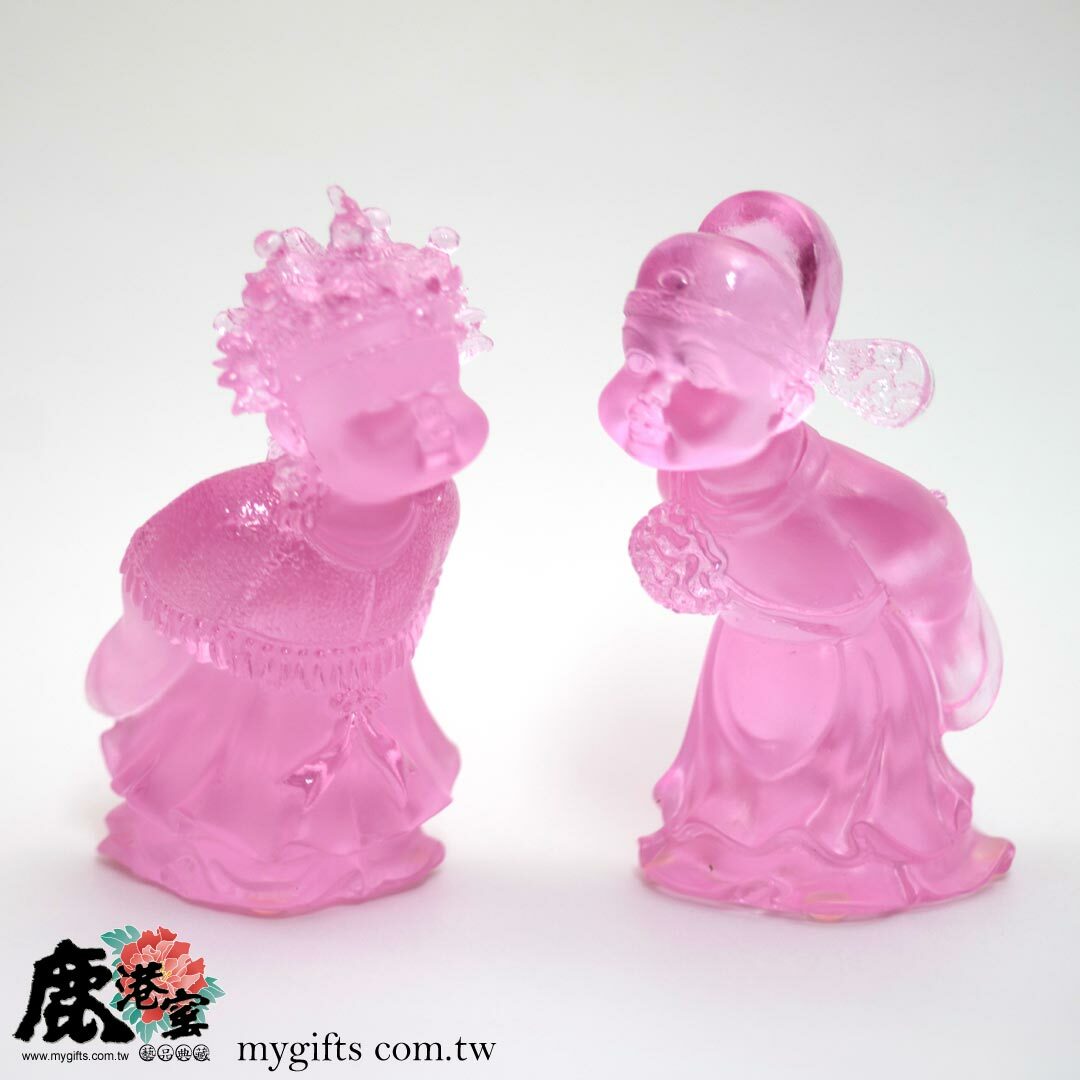 雙喜娃娃琉璃擺飾｜百年好合喜氣盈門 新婚送禮幸福加倍