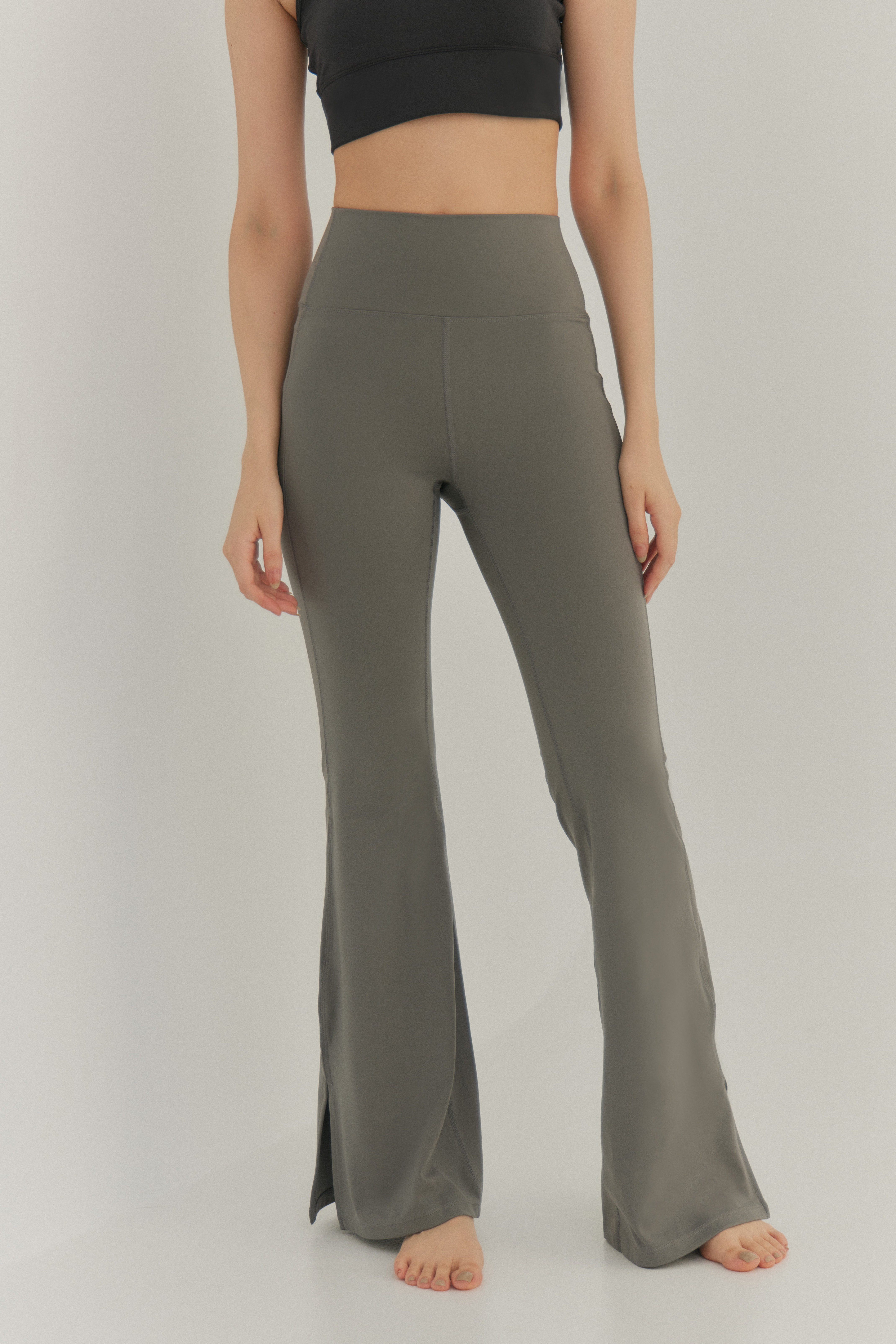 Shyni Split Pants 修身喇叭褲- 橄欖綠