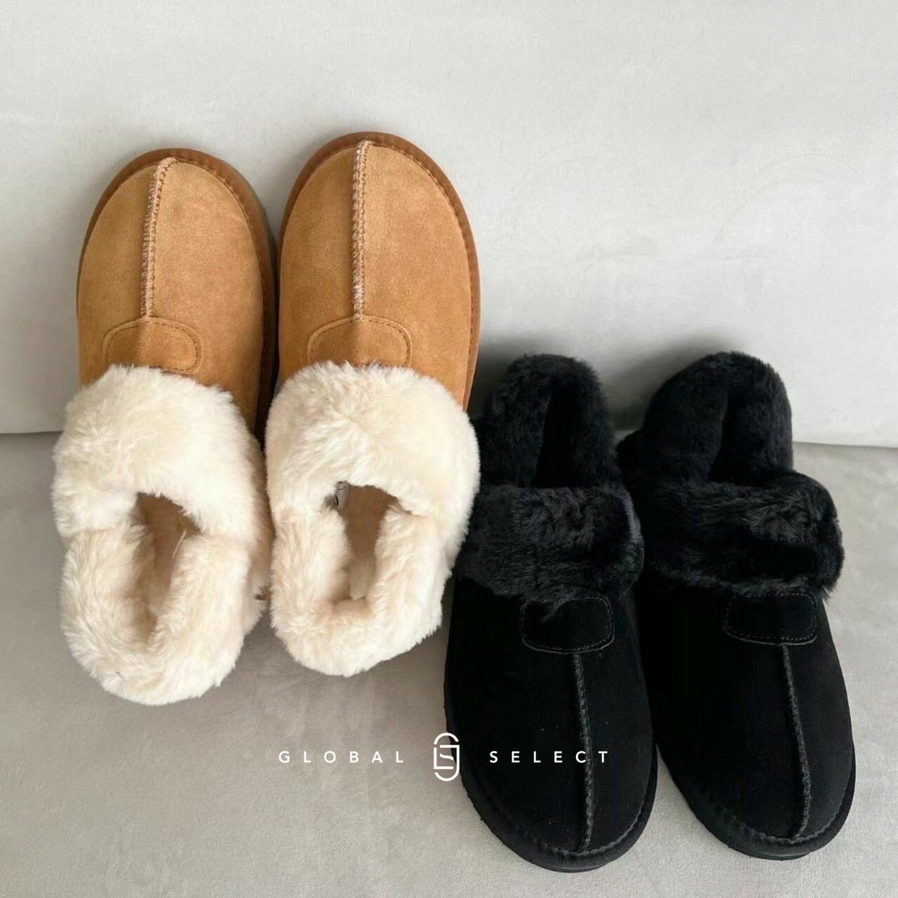 🇰🇷 爆款毛毛及踝拖鞋 真皮 保暖 可拆式