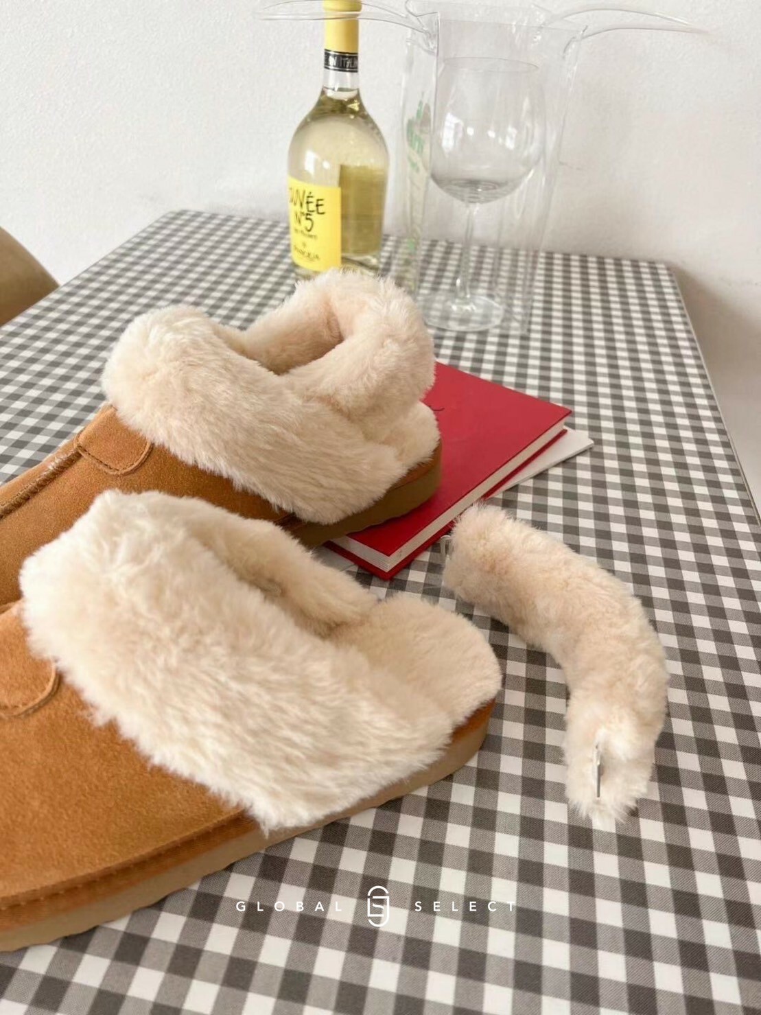 🇰🇷 爆款毛毛及踝拖鞋 真皮 保暖 可拆式