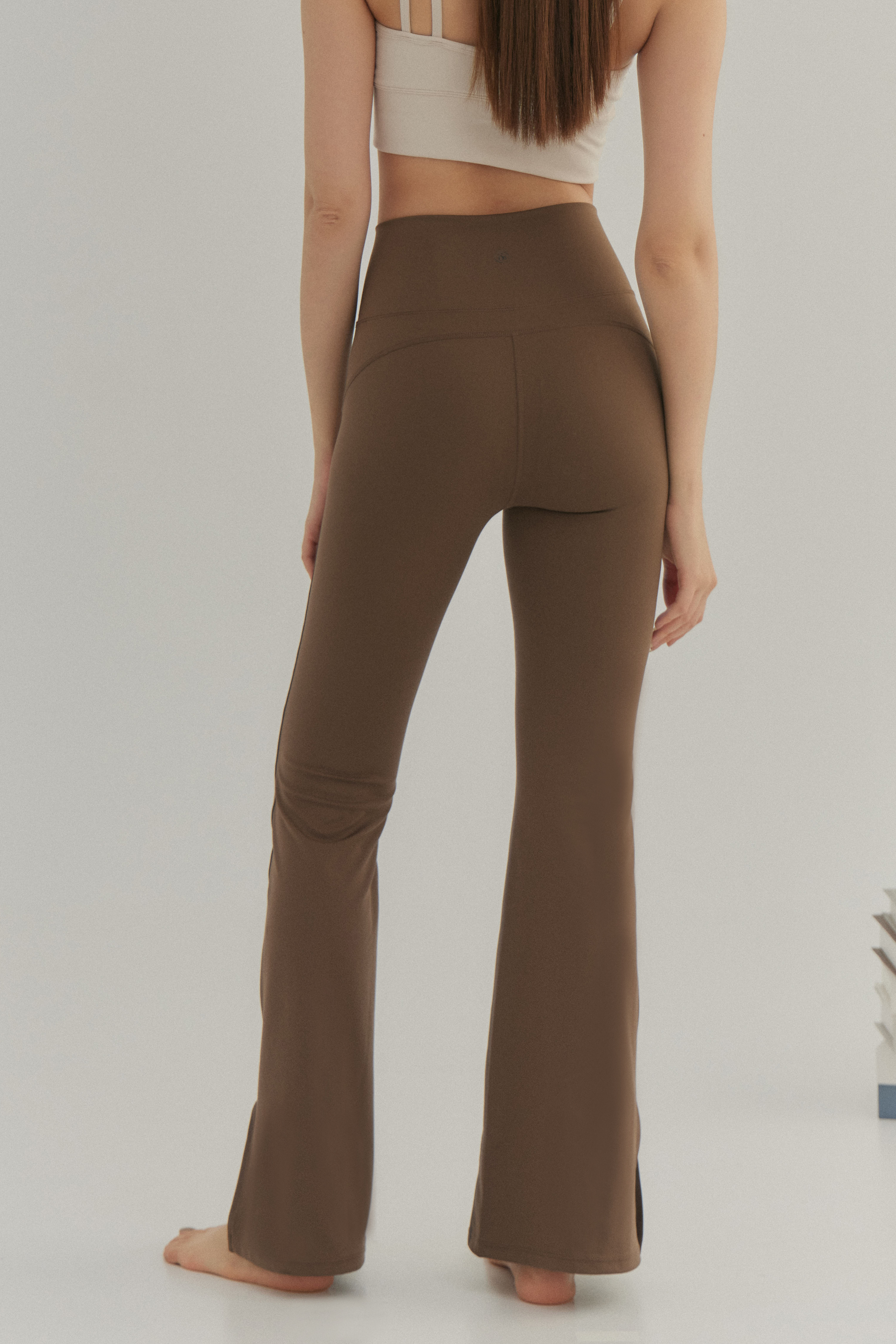 Shyni Split Pants 修身喇叭褲- 咖啡